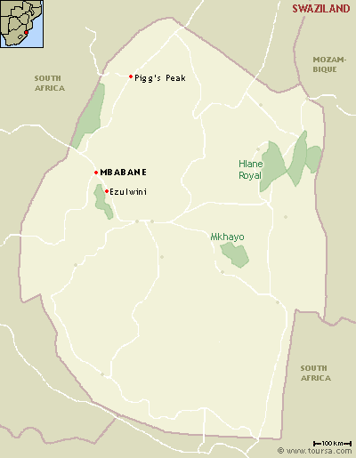 Map of Swaziland