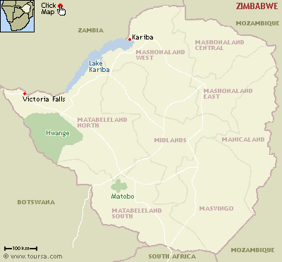 Map of Zimbabwe