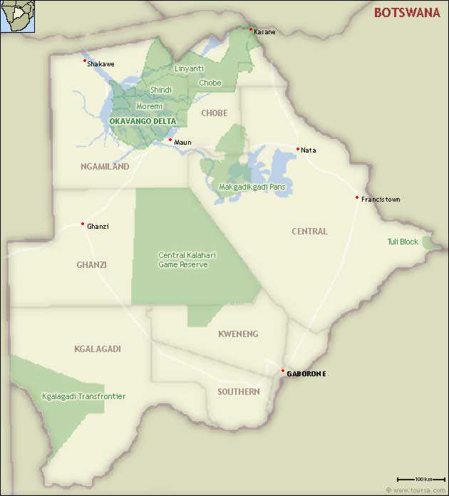 Map of Botswana