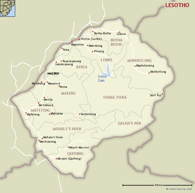 Map of Lesotho