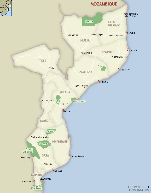 Map of Mozambique