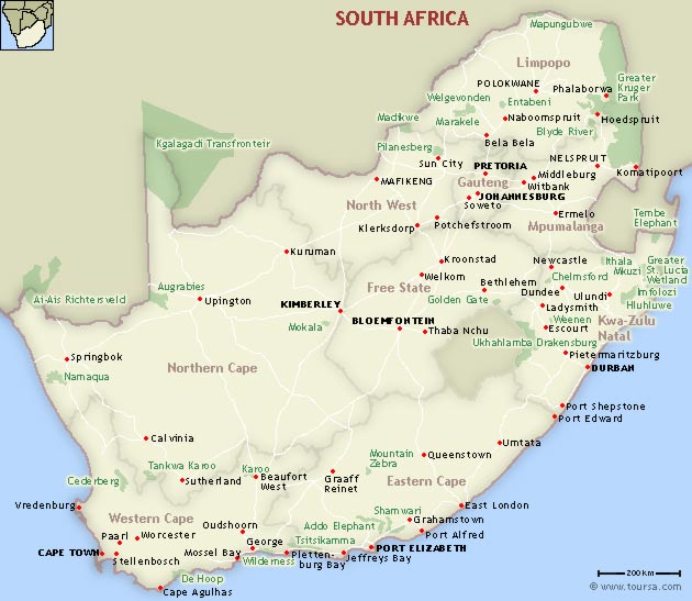 Map of South Africa