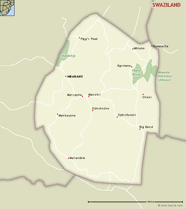 Map of Swaziland