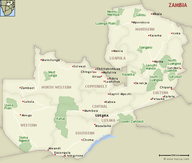 Map of Zambia